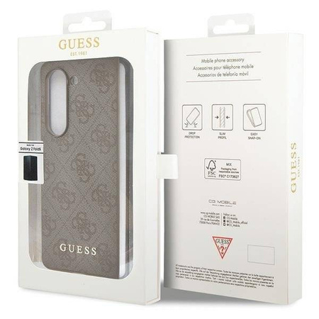 Oryginalne Etui SAMSUNG GALAXY Z FOLD 5 Guess Hardcase 4G Charms Collection (GUHCZFD5GF4GBR) brązowe