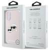Karl Lagerfeld Silicone Case Heads Print MagSafe for iPhone 16 - Pink