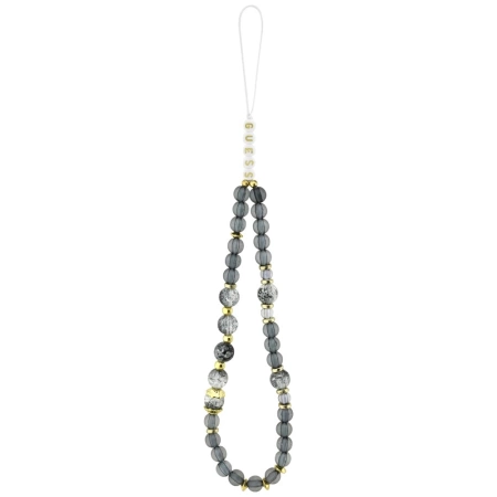 Guess IML Flowers Pearl Strap MagSafe case for iPhone 17 Pro Max - black