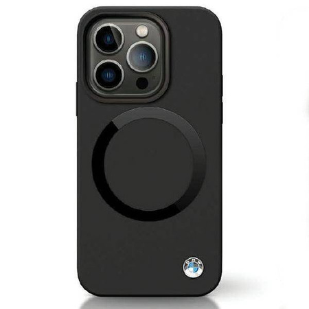 Original Handyhülle IPHONE 14 PRO BMW Signature Liquid Silicone MagSafe (BMHMP14LSILBK2) schwarz