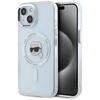 Original Case IPHONE 15 PLUS Karl Lagerfeld Hardcase IML Metal Karl Head MagSafe white