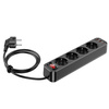 HOCO listwa zasilająca 1 gniazdo + USB A + 3 x Typ C PD QC3.0 3A 67W NS9 2 m czarna