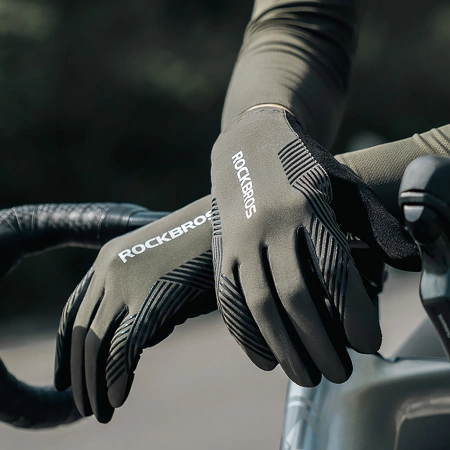Rockbros Fahrradhandschuhe Frühling/Sommer/Herbst, Full, Größe: XL - Grün