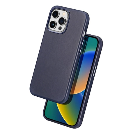 Dux Ducis Naples case iPhone 14 Pro Max magnetic leather case MagSafe blue