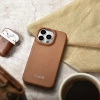 iCarer CE Premium Leather Folio Case iPhone 14 Pro Magnetic Flip Leather Folio Case MagSafe braun (WMI14220714-BN)