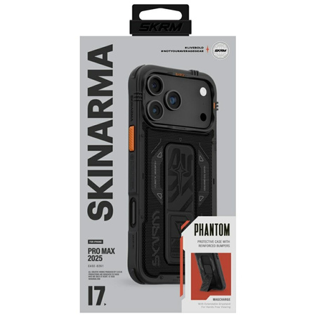 Etui Skinarma Phantom do iPhone 17 Pro   Max Magnetic Charging + Grip Stand czarny