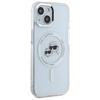 Original Handyhülle IPHONE 14 Karl Lagerfeld Hardcase IML Metal Karl&Choupette Head MagSafe (KLHMP14SHLSKCH) weiß