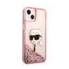 Karl Lagerfeld Liquid Glitter NFT Karl's Head - Etui iPhone 14 (różowy)