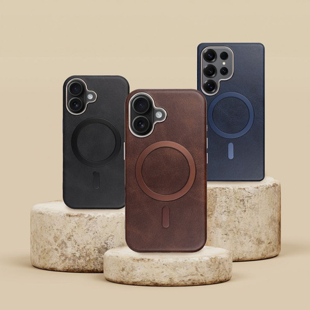 Futerał GENTLEMAN MAG COVER kompatybilny z MagSafe do IPHONE 16 PRO brązowy