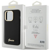 Guess Silikon Script Metal Logo &amp; Frame Hülle für iPhone 15 Pro Max – Schwarz