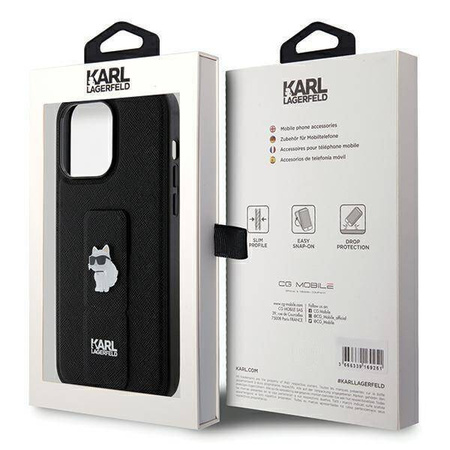 Karl Lagerfeld nakładka do iPhone 13 Pro Max 6,7" KLHCP13XGSACHPK HC GRIPSTAND SAFFIANO CHOUPETTE PINS czarna