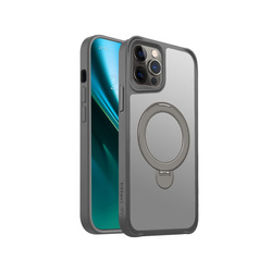Nakładka Etteri Matt Mag Ring do iPhone 12 / 12 Pro 6,1" szara