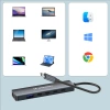 Hub USB-C 6 w 1 Wozinsky WHBC10Y4S wielofunkcyjny, aluminiowy, z kablem 25 cm - szary