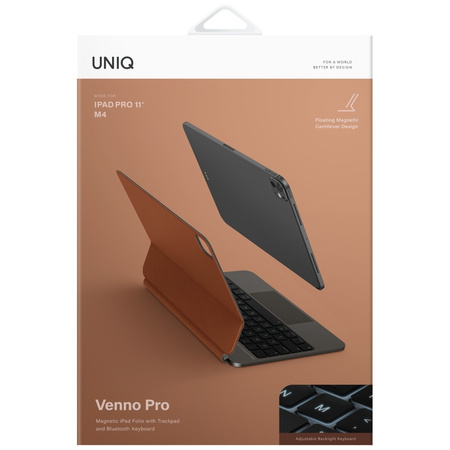 Etui UNIQ Venno Pro Magnetic Smart       z klawiaturą do iPad Pro 11" M4 caramel