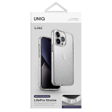 Schutzhülle IPHONE 14 PRO UNIQ LifePro Xtreme tinsel lucent transparent