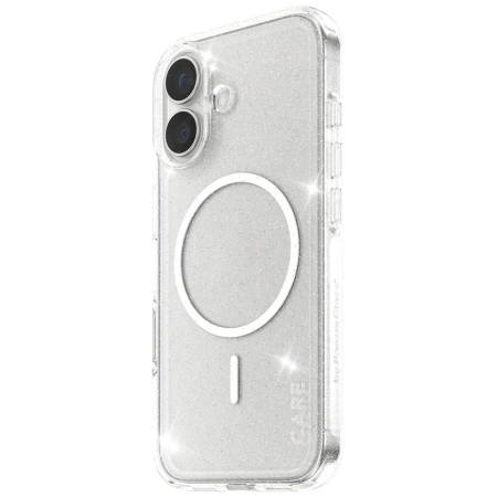 CARE by PanzerGlass Flagship Urban Explorer Case mit weißem MagSafe für iPhone 17 – Klarer Glitzer