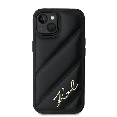Karl Lagerfeld KLHCP15SPQDSMGK iPhone 15 / 14 / 13 6.1" czarny/black hardcase Diagonal Quilted Script