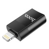 HOCO adapter OTG ze złącza USB A (żeński) do Lightning 8-pin UA17 czarny