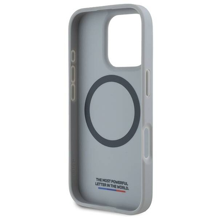 Original Case IPHONE 16 PRO BMW Hardcase M Carbon Tricolor Line MagSafe (BMHMP16L23PUDTS) gray