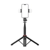 Selfie Stick WC12YDS Teleskopstativ 1,3 m aus Aluminiumlegierung mit Dual-Licht und Telefonhalter – Schwarz