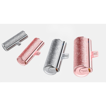 VEGER powerbank 5000 mAh z wbudowanym złączem Typ C PD QC3.0 2,4A 12W PlugOn (W0573) rózowy