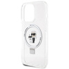 Original Handyhülle IPHONE 13 PRO Karl Lagerfeld Hardcase Ring Stand Karl&Choupettte MagSafe (KLHMP13XHMRSKCH) weiß