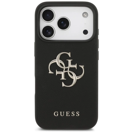 Guess Grained Big 4G &amp; Classic Logo Hülle für iPhone 17 Pro - Schwarz