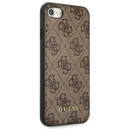 Original Case IPHONE SE 2022 / SE 2020 / 7 / 8 Guess Hard Case 4G Metal Gold Logo (GUHCI8G4GFBR) brown