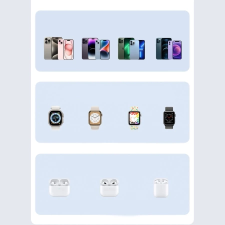 Duzzona W20 15W 4in1 inductive charger for iPhone / AirPods / Apple Watch with night lamp - white