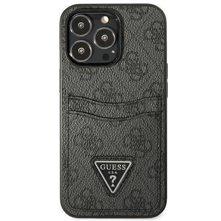 Case IPHONE 13 PRO Guess Hardcase 4G Triangle Logo Cardslot (GUHCP13LP4TPK) black