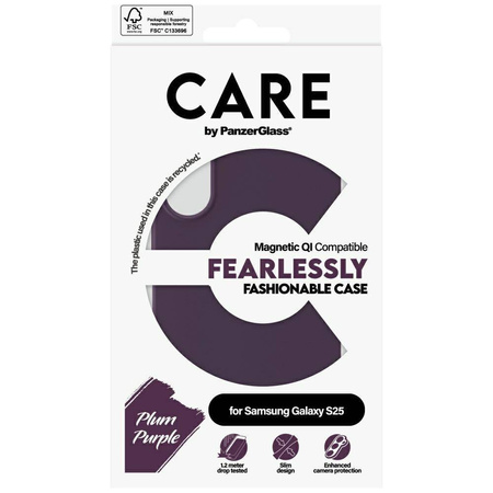 CARE by PanzerGlass Fashion QI Case for Samsung Galaxy S25 - Purple