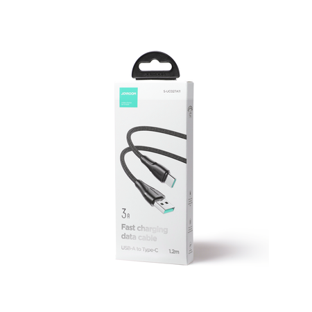 Joyroom kabel USB - USB C 3A Surpass Series do szybkiego ładowania i transferu danych 1,2 m czarny (S-UC027A11)