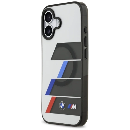 BMW M IML Metallknöpfe, dreifarbige Linien, MagSafe-Hülle für iPhone 17 - Grau