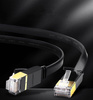 Ugreen płaski kabel przewód internetowy sieciowy Ethernet patchcord RJ45 Cat 7 STP LAN 10 Gbps 3 m czarny (NW106 11262)
