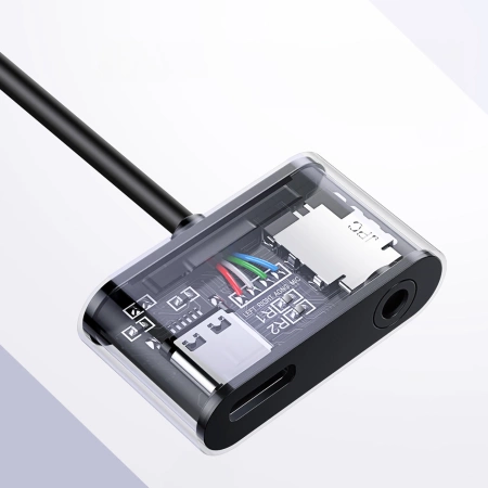 Ugreen adapter przejściówka rozdzielacz słuchawkowy USB Typ C - USB Typ C / 3,5 mm mini jack 1,5A szary (50596)
