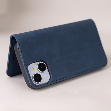 Etui Smart Suede do iPhone 16 Plus 6,7&quot; granatowe