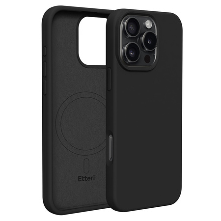Nakładka Etteri Silicone Mag do iPhone 16 Pro 6,3" czarna