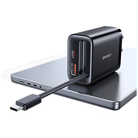 Ładowarka sieciowa USAMS Xiang Series CC296 30W 1xUSB-C 1xUSB-A + kabel USB-C biały