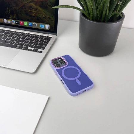 Etui Wozinsky Fashion Case z MagSafe na Samsung Galaxy S24 FE - fioletowe