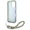 Etui Guess IML Flowers Allover Electro With Pearl Strap MagSafe na iPhone 16 Pro Max - zielone