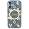 Original Handyhülle IPHONE 16 Guess Hardcase IML Peony On 4G Background MagSafe (GUHMP16SH4PYEEB) blau