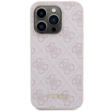 Etui Guess 4G Metal Gold Logo na iPhone 15 Pro - różowe