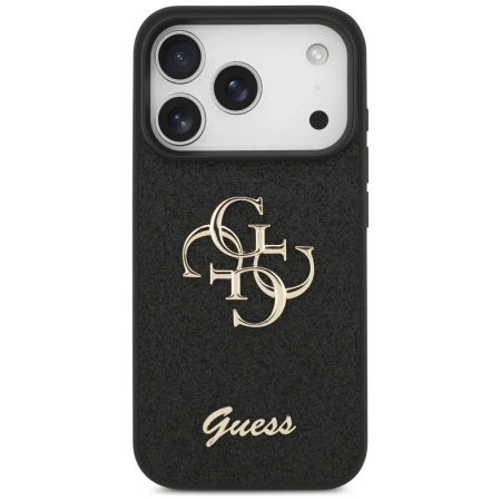 Guess Fixed Glitter Big 4G Hülle für iPhone 17 Pro - Schwarz