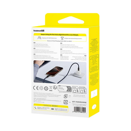 Baseus Lit Kabel USB-C na USB-C 100W 2m Kosmiczna Czerń