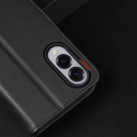 Dux Ducis Hivo Samsung Galaxy S25 Edge Hülle mit Klappdeckel und RFID-Schutz - Schwarz