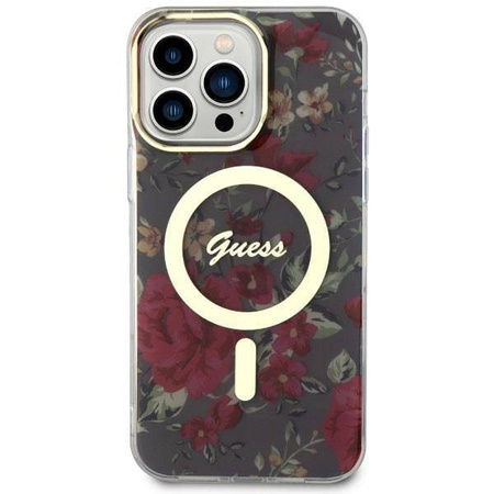 Guess GUHMP14XHCFWSA iPhone 14 Pro Max 6,7&quot; grün/khaki Hardcase Flower MagSafe