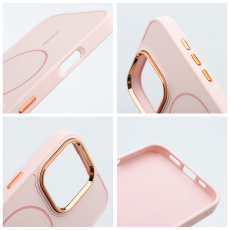 Futerał FRAME MAG COVER kompatybilny z MagSafe do IPHONE 14 PRO pudrowy róż