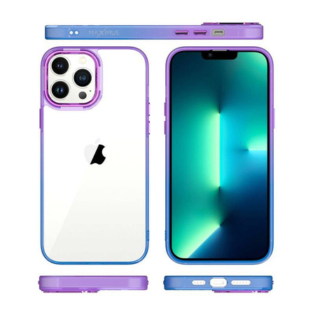 Case IPHONE 14 PRO MX Rainbow purple-blue