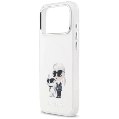 Karl Lagerfeld IML Aquarelle Karl & Choupette & Logo MagSafe Case für iPhone 17 Pro Max - Weiß