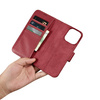 iCarer Wallet Case 2in1 etui iPhone 14 Pro Max skórzany pokrowiec z klapką Anti-RFID czerwony (WMI14220728-RD)